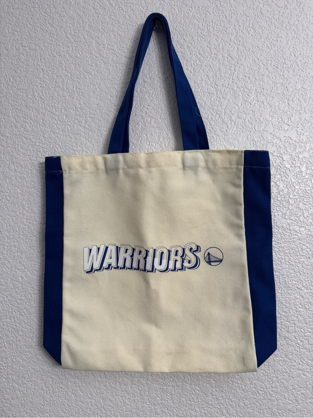 Golden State Warriors Canvas Tote Bag - Royal Blue & Off-White